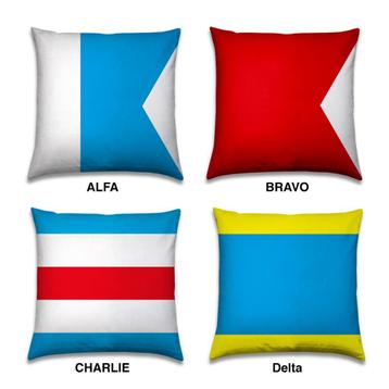 Seinvlag Signaalvlag Bootkussens ALFA BETA ZULU YANKEE beschikbaar voor biedingen