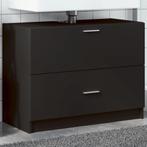 vidaXL Wastafelkast 78x37x59 cm bewerkt hout zwart, Verzenden, Nieuw, Minder dan 100 cm
