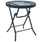 vidaXL Bistrotafel 40x46 cm staal en glas zwart, Verzenden, Nieuw, Metaal