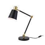 lux.pro Tafellamp Abergele bureaulamp 68 cm E27 zwart en gou, Huis en Inrichting, Verzenden, Nieuw