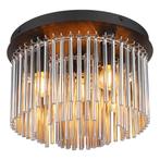 Plafondlamp GORLEY ø32CM  E14 Matt zwart 5-Lichts Smoked, Ophalen of Verzenden, Nieuw, Metaal