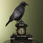 Raaf op Klok Taxidermie Opgezette Dieren By Max, Verzamelen, Dierenverzamelingen, Ophalen of Verzenden, Nieuw, Vogel, Opgezet dier