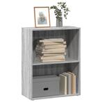 vidaXL Boekenkast 60x30x77 cm bewerkt hout grijs sonoma, Huis en Inrichting, Kasten | Boekenkasten, Minder dan 50 cm, Verzenden