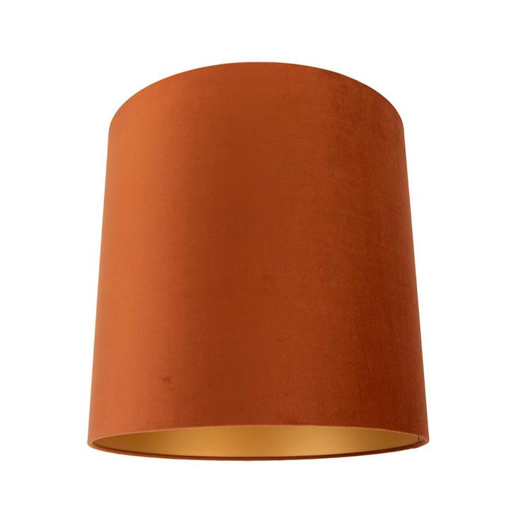 Stoffen lampenkap oranje met gouden binnenkant 40/40/40, Huis en Inrichting, Lampen | Lampenkappen, Overige kleuren, Nieuw, 25 tot 50 cm