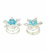 Curlies Strass IJs Bloem Zilver Blauw, Verzenden, Nieuw