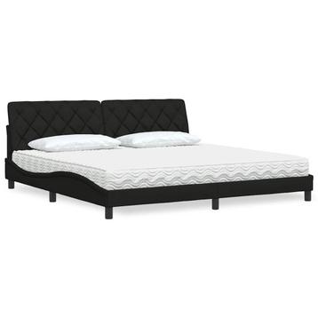 vidaXL Bed met matras stof zwart 200x200 cm beschikbaar voor biedingen