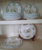 Varages Bird Green Trim vintage aardewerken servies -, Antiek en Kunst, Antiek | Glas en Kristal