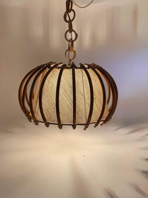 Louis Sognot - Kroonluchter - Rattan, stof, Antiek en Kunst, Kunst | Designobjecten