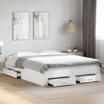 vidaXL Bedframe met lades bewerkt hout wit 160x200 cm, Verzenden, Wit, 200 cm, 160 cm
