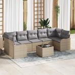 vidaXL Tuin Sofa Set met kussen 8 pcs Beige en Grijs 55 x 55, Tuin en Terras, Tuinsets en Loungesets, Verzenden, Nieuw, Rotan