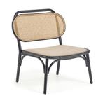 *WOONWINKEL* Kave Home Doriane Retro Webbing Fauteuil Zwart, Huis en Inrichting, Fauteuils, Nieuw, Hout, Verzenden