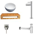 Sani Royal Solid Surface Waskom Rond met Massief, Tuin en Terras, Nieuw