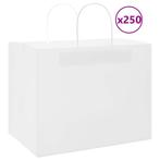 vidaXL Papieren zakken 250 st met hengsels 32x22x24 cm wit, Verzenden, Nieuw