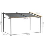 TRUUSK Terrasoverkapping Pergola 4x3m - Aluminium - Wandmont, Tuin en Terras, Verzenden, Nieuw