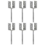 vidaXL Grondankers 6 st 7x6x30 cm gegalvaniseerd staal, Doe-het-zelf en Verbouw, IJzerwaren en Bevestigingsmiddelen, Verzenden