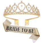 Bride to Be set met diadeem en sjerp deLuxe goud glitter, Overige kleuren, Verzenden, Nieuw, Merkloos