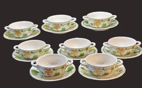 Villeroy & Boch - Set soepkommen (8) - Geranium Malva -, Antiek en Kunst, Antiek | Meubels | Tafels
