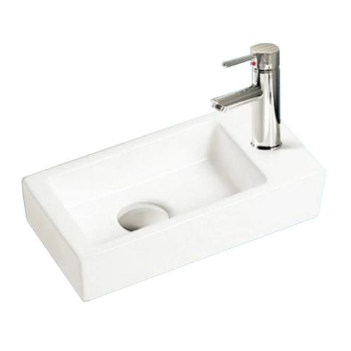 Fonteinset Sanilux Qubic Mini Keramiek 36x18x9cm met 1/2, Doe-het-zelf en Verbouw, Sanitair, Overige typen, Nieuw, Chroom, Ophalen of Verzenden