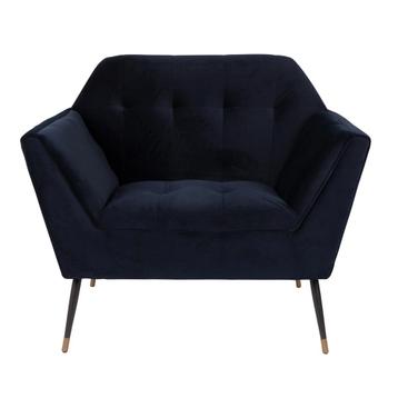 *WOONWINKEL* Dutchbone Kate Blauwe Fauteuil Fluweel