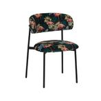 Stoel Ferry | Printed Flamingo | Fluweel | Zwart Metalen, Verzenden, Nieuw in verpakking