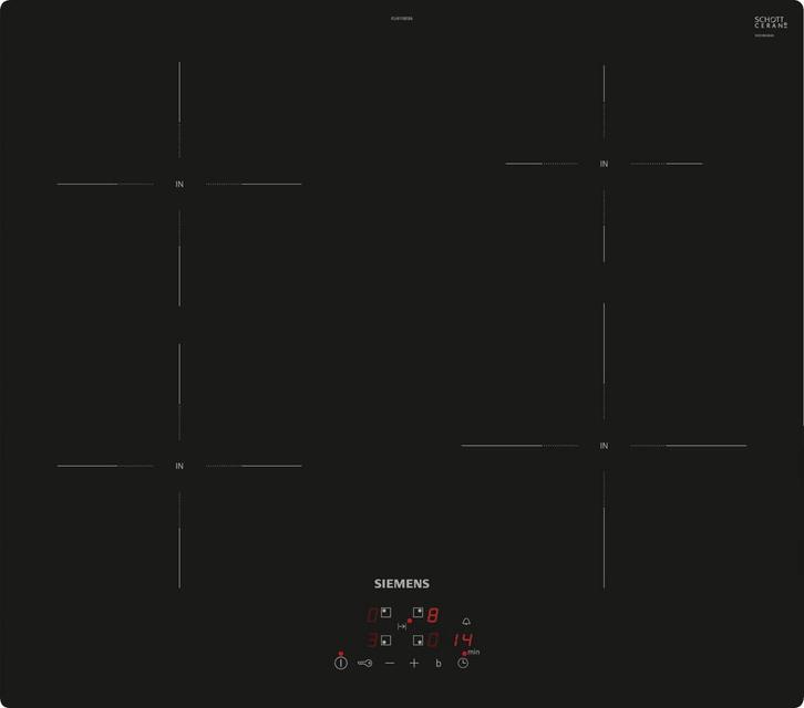 Siemens EU611BEB6E inbouw inductie kookplaat, Witgoed en Apparatuur, Kookplaten, Inbouw, 4 kookzones, Energieklasse A of zuiniger