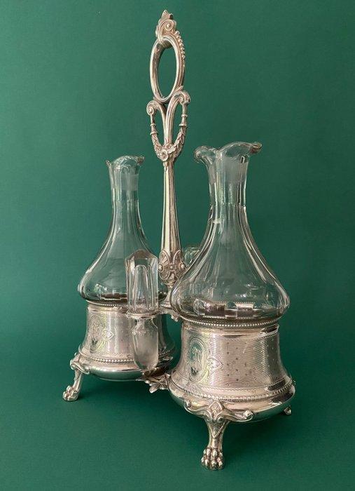 Olie-en-azijnstelletje (5) - .800 zilver, Antiek en Kunst, Antiek | Meubels | Tafels