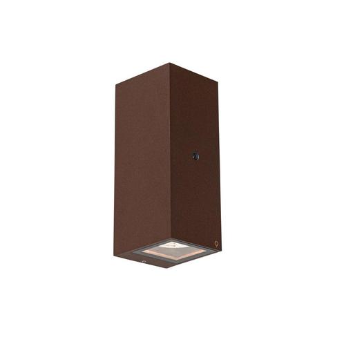 Wandlamp roestbruin 2-lichts AR70 IP44 met schemersensor -, Tuin en Terras, Buitenverlichting, Nieuw, Minder dan 50 watt