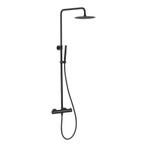 Opbouw regendouche 30cm hoofddouche thermostatisch mat zwart, Verzenden, Nieuw
