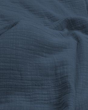 Hydrofiel Katoen Linnenstructuur Midden Blauw, Hobby en Vrije tijd, Stoffen en Lappen, Blauw, Nieuw