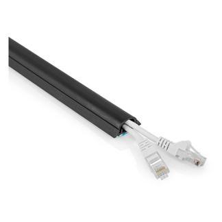 Kabelgoot muur | Nedis | 12 mm kabel (1 meter, PVC, Zwart), Doe-het-zelf en Verbouw, Elektra en Kabels, Nieuw, Verzenden
