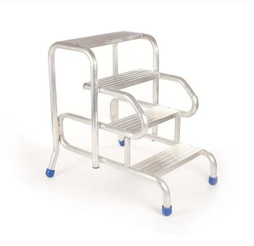 Opstap - plateautrap - 4 treden - 95,5x69x98cm - aluminium, Caravans en Kamperen, Caravan accessoires, Nieuw, Ophalen of Verzenden