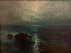 Giovanni Cavalleri (1858-1934) - Marina notturna luminosa, Antiek en Kunst