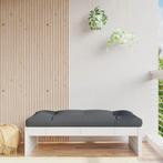 vidaXL Tuinvoetenbank 120x80 cm massief grenenhout wit, Verzenden, Nieuw