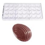 Bonbonvorm Chocolate World Gestreept Ei (32x) 32x22x11mm, Verzenden, Nieuw