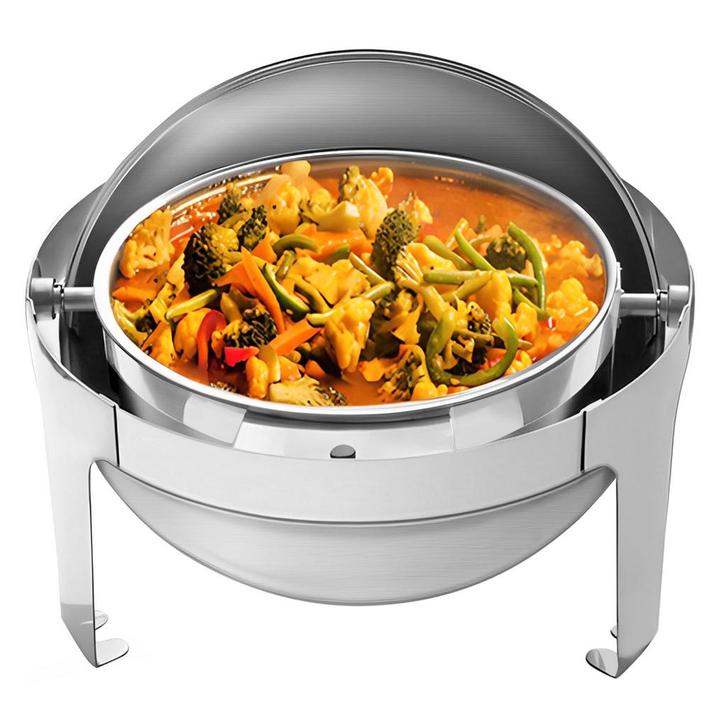 GGM Gastro | Chafing Dish - Rond - met oprolbaar afdekscherm, Zakelijke goederen, Horeca | Keukenapparatuur, Verzenden