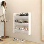 vidaXL Wandschoenenkast 80x18x90 cm bewerkt hout wit, Verzenden, Nieuw