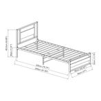 Metalen bed Villach bedframe 90x200 cm zwart en walnootkleur, Huis en Inrichting, Verzenden, Nieuw