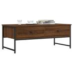 vidaXL Salontafel 101x49x39,5 cm bewerkt hout bruin, Huis en Inrichting, Minder dan 50 cm, 100 tot 150 cm, Verzenden, Nieuw