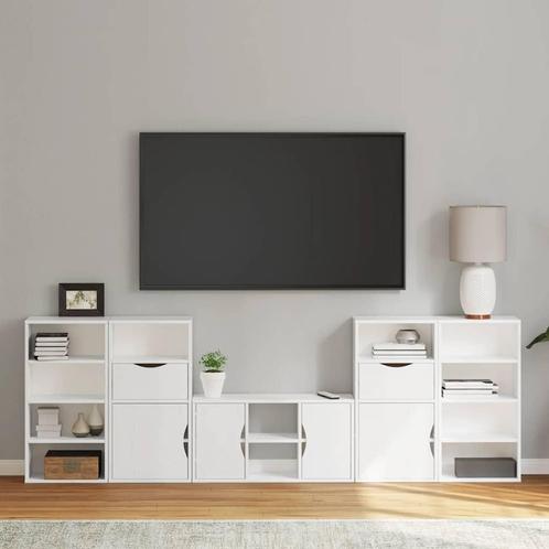 vidaXL 5-delig Tv-meubel met opbergruimte ODDA massief, Huis en Inrichting, Kasten | Televisiemeubels, Nieuw, Grenenhout, Verzenden