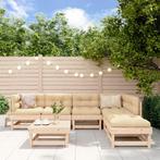 vidaXL 7-delige Loungeset met kussens massief teak, Verzenden, Nieuw, Loungeset, Hout