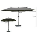 TRUUSK Parasol Tuinparaplu Marktparaplu Dubbele Parasol Terr, Tuin en Terras, Parasols, Verzenden, Nieuw