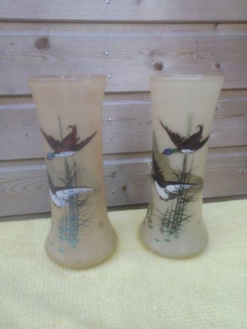 Jem - Vaas (2) - Glas - Set van vazen gesigneerd JEM, Antiek en Kunst, Antiek | Glas en Kristal