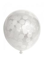 Confetti Ballonnen Wit 30cm 6st, Nieuw, Verzenden