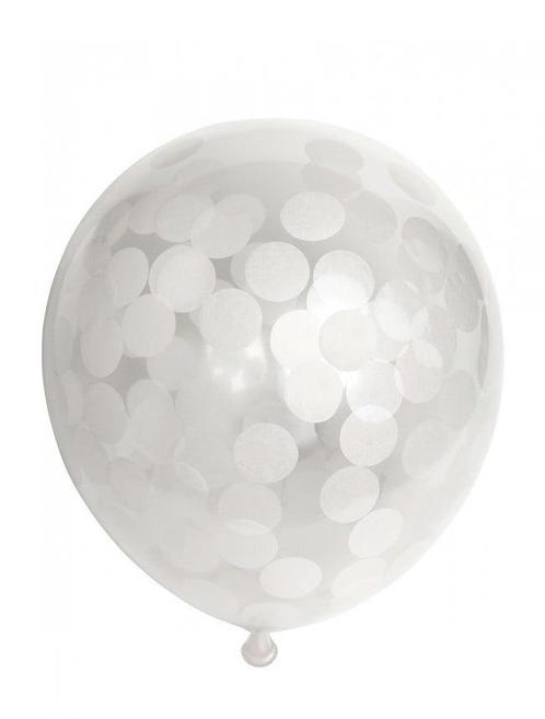 Confetti Ballonnen Wit 30cm 6st, Hobby en Vrije tijd, Feestartikelen, Nieuw, Verzenden