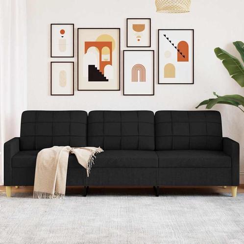 vidaXL Driezitsbank 210 cm stof zwart, Huis en Inrichting, Banken | Bankstellen, Nieuw, Stof, Driepersoons, Verzenden