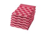 Veiling - 36x Prof. Horeca Theedoek - Rood Geblokt - 65x65cm, Nieuw