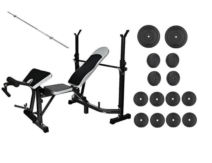 Professionele halterbank set - 60 kg gewichten, verstelba..., Sport en Fitness, Fitnessmaterialen, Nieuw, Ophalen of Verzenden