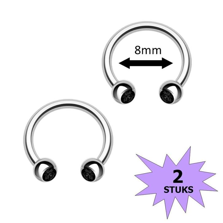 Fako Bijoux - Circular Barbell Piercing - Hoefijzer Kristal, Sieraden, Tassen en Uiterlijk, Piercings, Verzenden