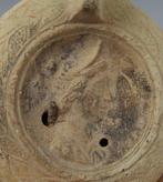 Oud-Romeins Terracotta Olielamp die een borstbeeld van