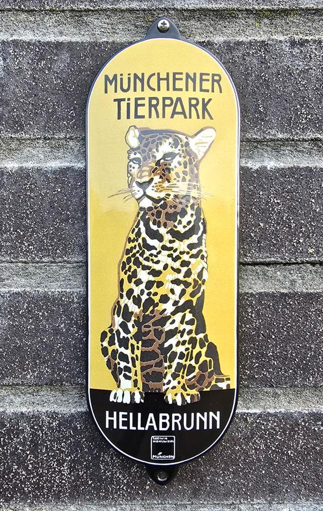Emaille deurpostje Münchener tierpark Hellabrunn, Verzamelen, Merken en Reclamevoorwerpen, Verzenden